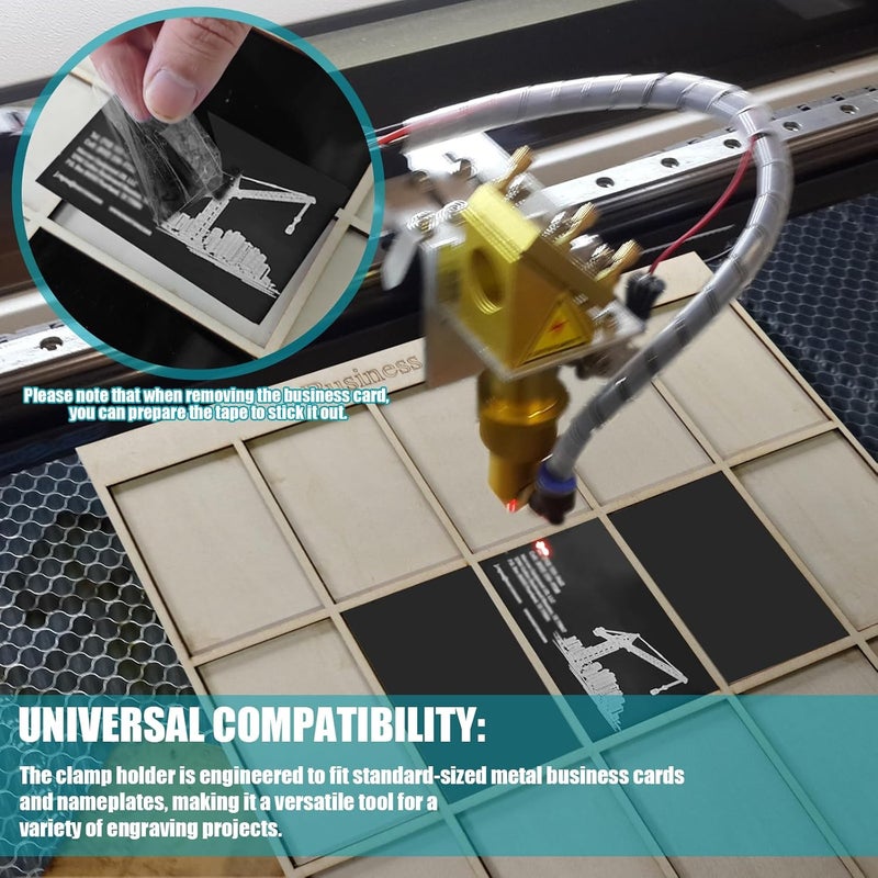 NATUHODE Laser Engraving Metal Business Card Jig Holder for XCS and SVG Machines, Fits Metal Business Cards and Nameplates, Precision Engraving Business Card Jig for Professional Use - Image 4